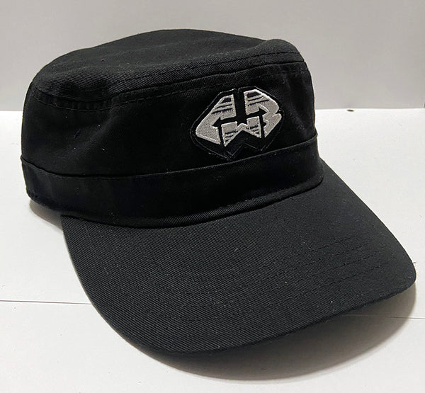 Black military style cap